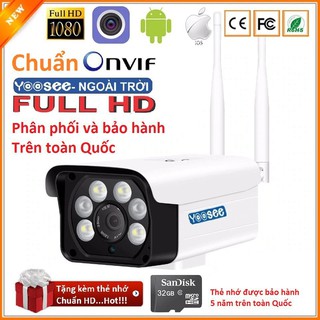 Combo(Tặng Kèm thẻ nhớ 32GB) Camera Wifi Trong nhà-ngoài trời Yoosee AT-ZQ28-2.0Mpx- HD - Xem đêm có Màu Cực Nét