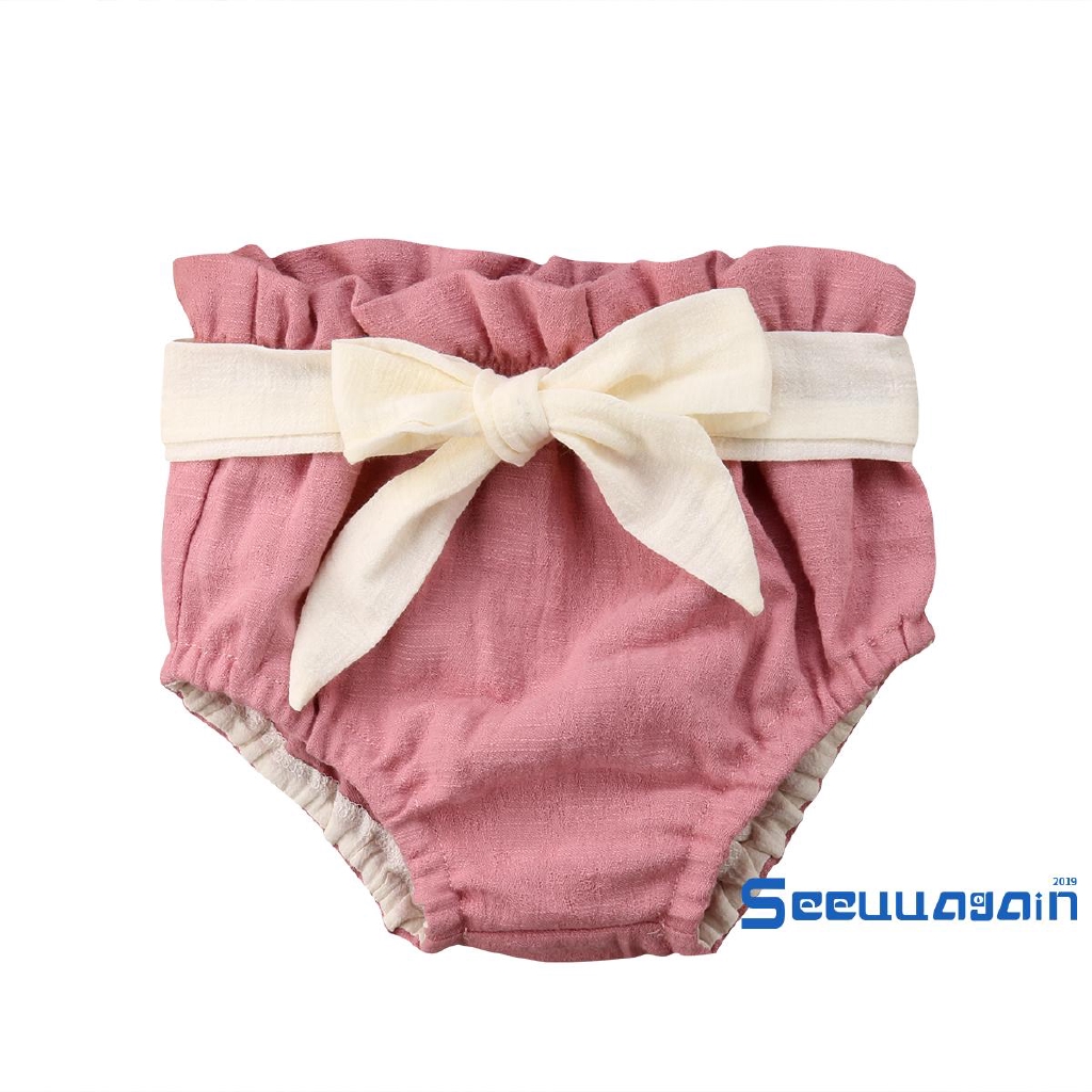 Quần Short Cotton Thắt Nơ Xinh Xắn Cho Bé