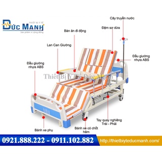 Giường y tế 4 tay quay - Giường bệnh đa chức năng