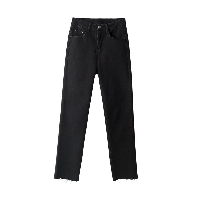Jeans High Waist Ladies Plain Black