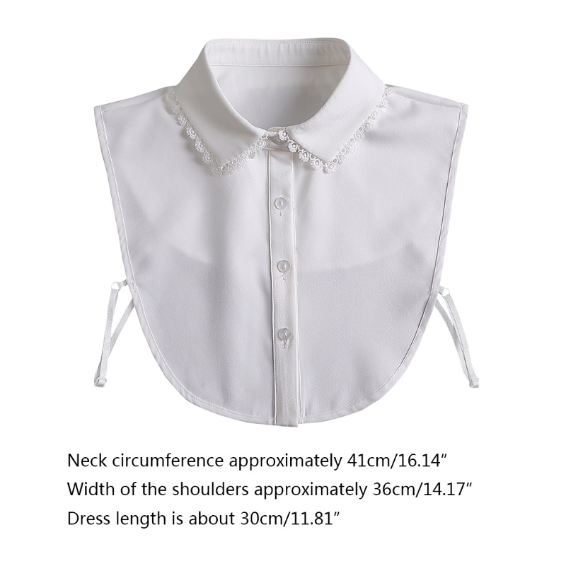 Han Lady Áo Sơ Mi Ren Hoa Rỗng Màu Trơn Có Thể Tháo Rời Cho Nữ