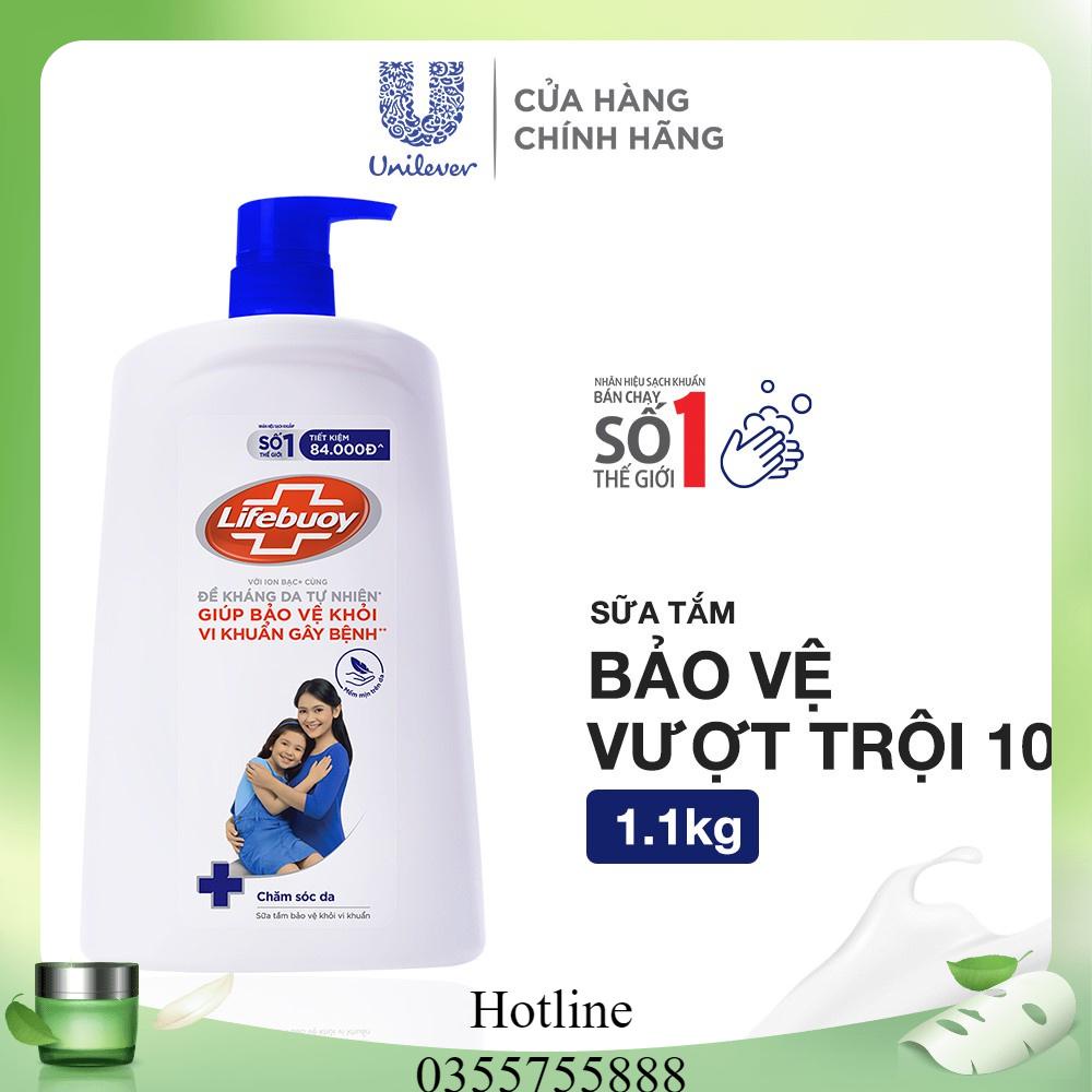 Sữa tắm Lifebuoy 1.1 kg giúp bảo vệ khỏi 99.9% vi khuẩn và ngăn ngừa vi khuẩn lây lan trên da tốt nhất