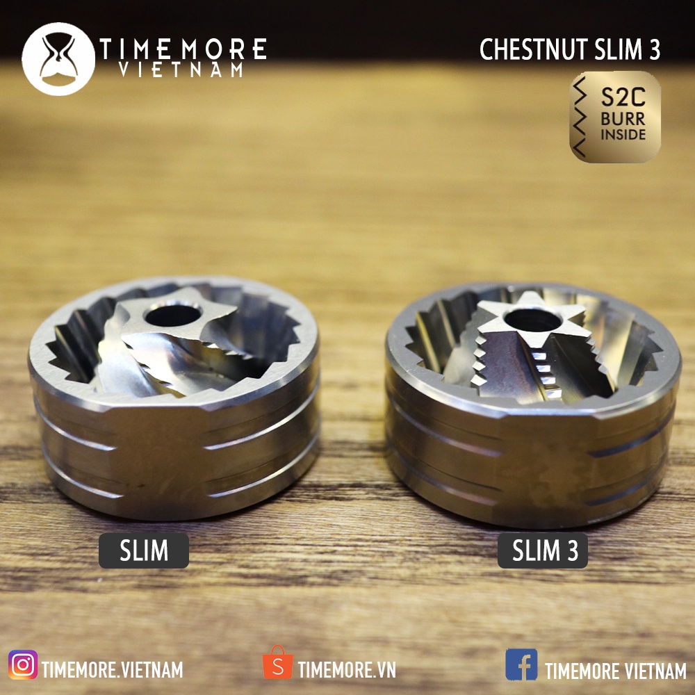 TIMEMORE | Cối xay cà phê Timemore Slim 3 nâng cấp bộ đĩa S2C660