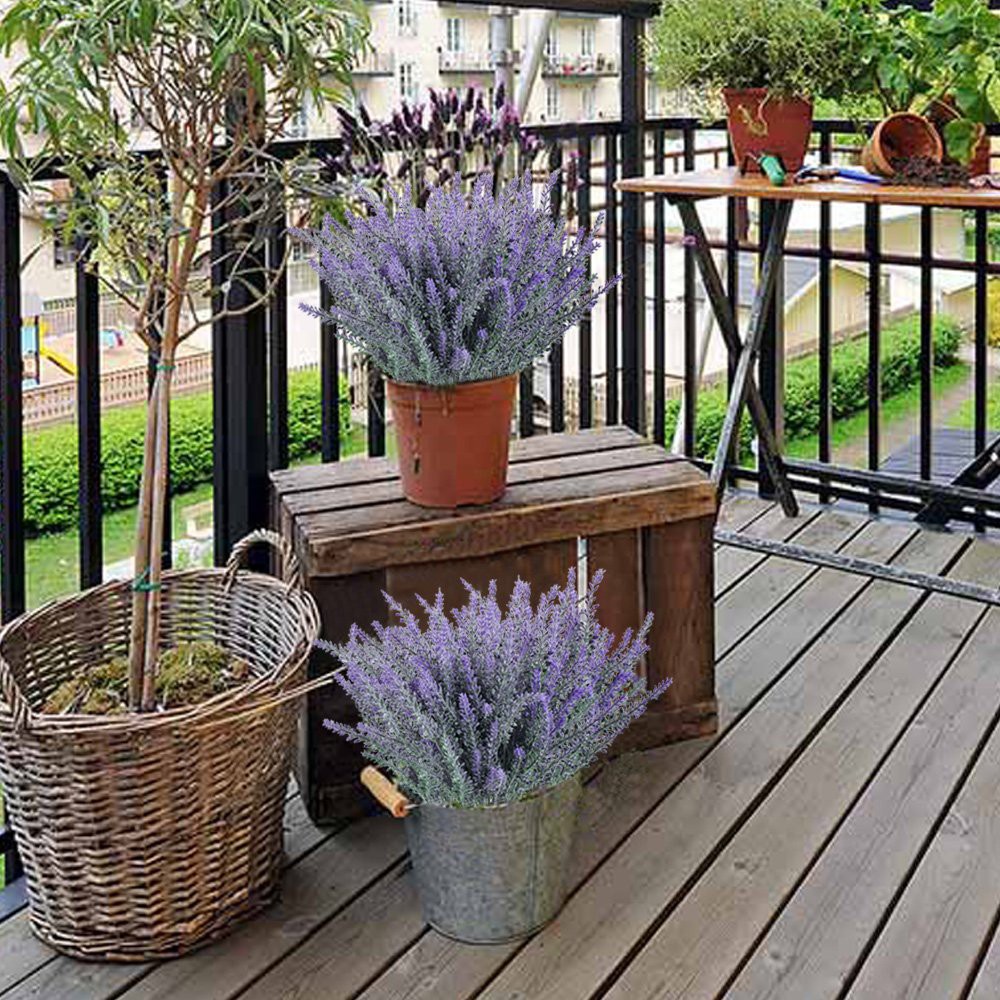 Hoa giả, cành hoa oải hương lavender giả 5 nhánh nhân tạo cắm trang trí tuyệt đẹp