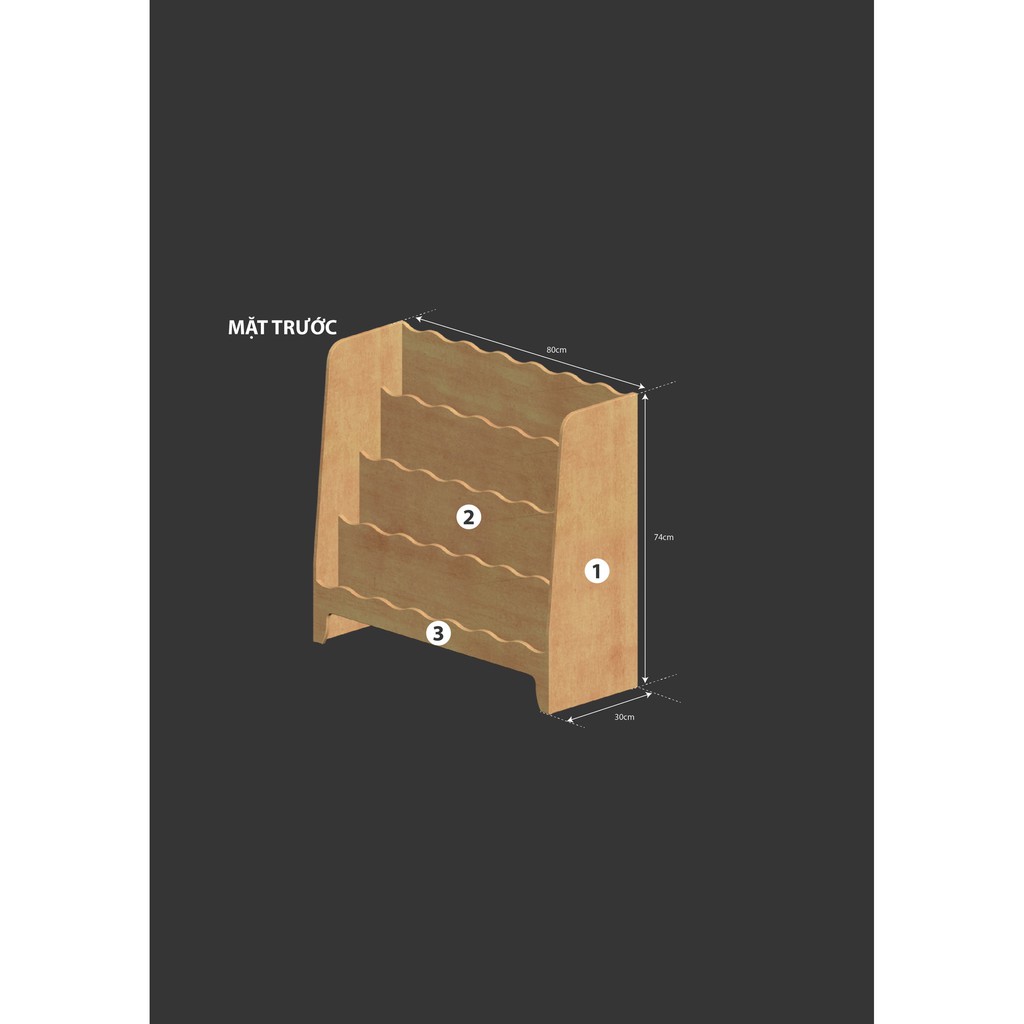 Kệ sách Montessori cho bé, kệ sách trẻ em 4 tầng | BigBuy360 - bigbuy360.vn