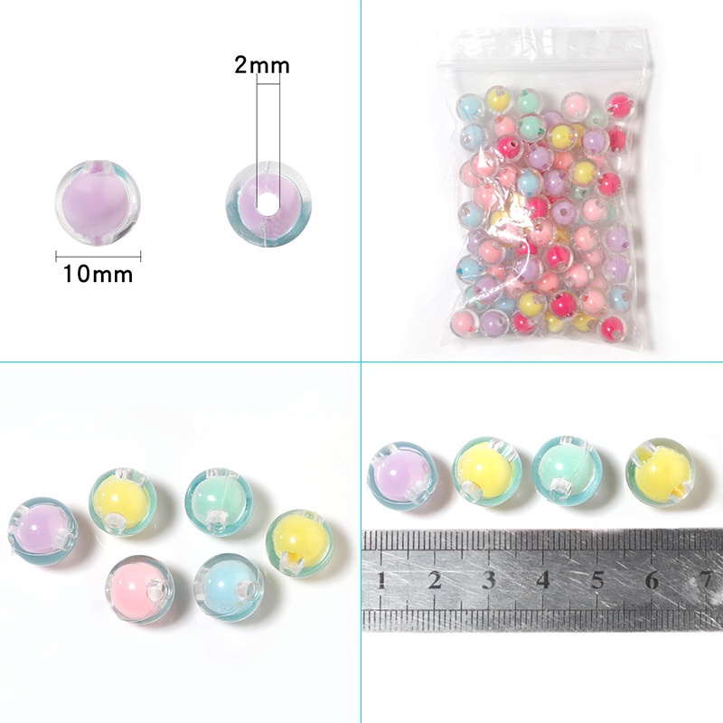 Bộ 100 hạt cườm bằng Acrylic nhiều kiểu cho làm trang sức