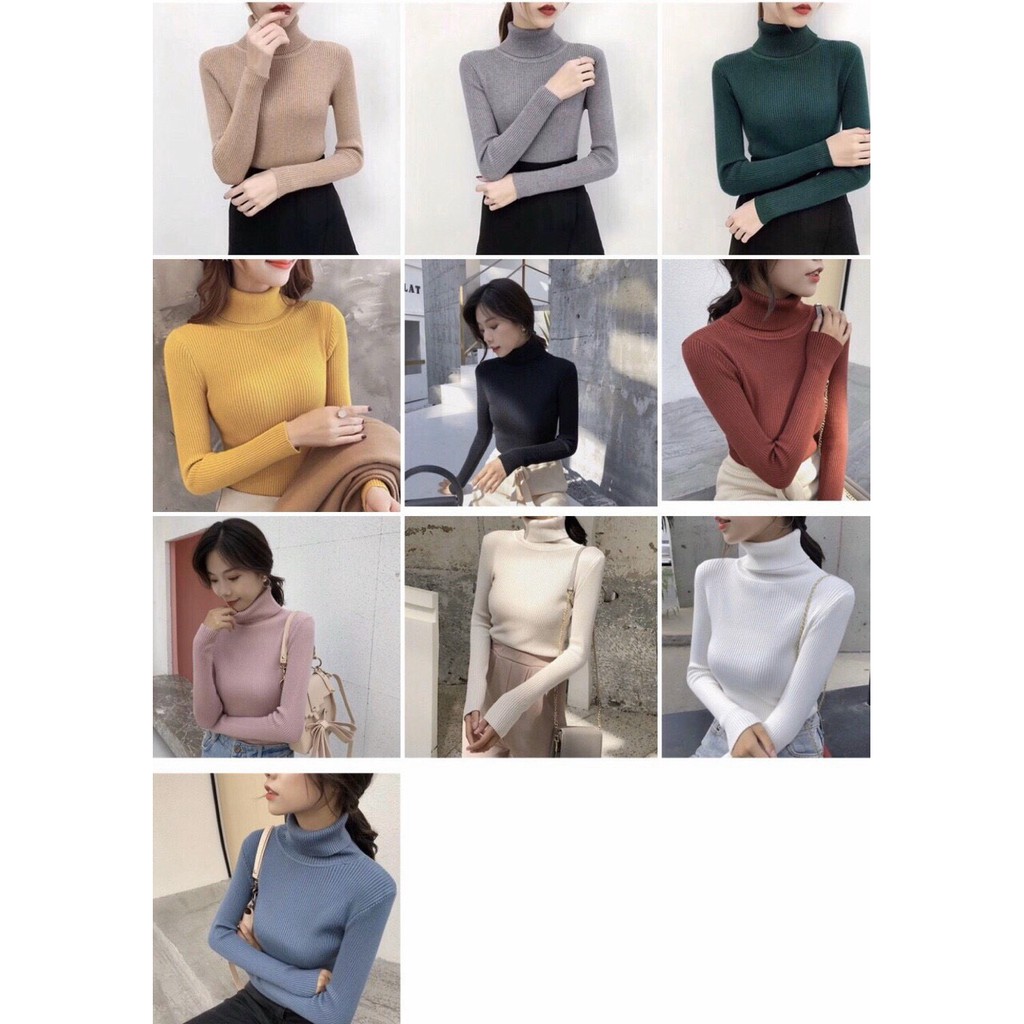 < FREESHIP> Áo len NỮ, áo len tơ cổ lọ nhiều màu chất đẹp | BigBuy360 - bigbuy360.vn