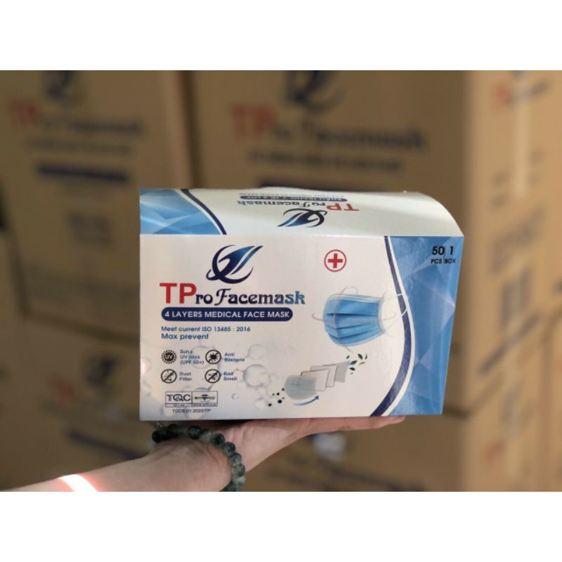 Khẩu trang kháng khuẩn 4 lớp TPro ( hộp 50 cái)