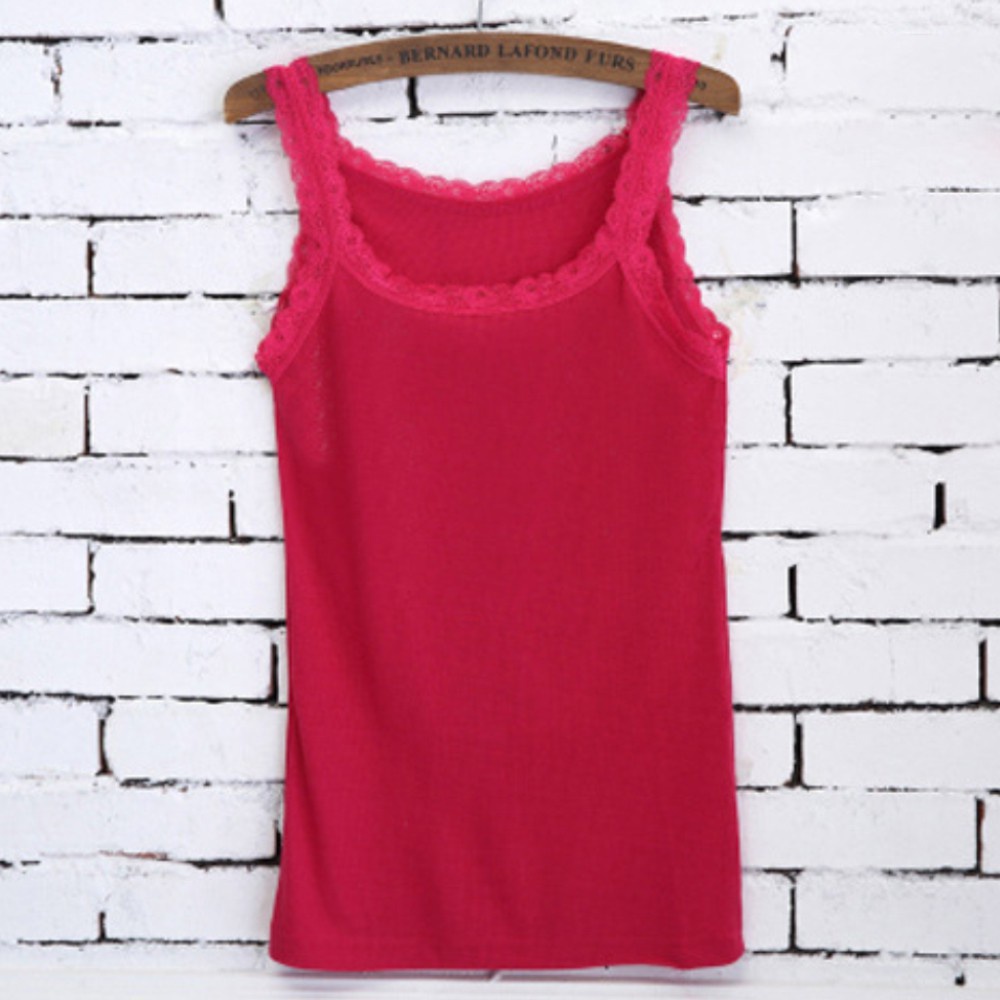 Áo Hai Dây Cổ Tròn Phối Ren Màu Sắc Quyến Rũ Thời Trang Mùa Hè Cho Nữ | BigBuy360 - bigbuy360.vn