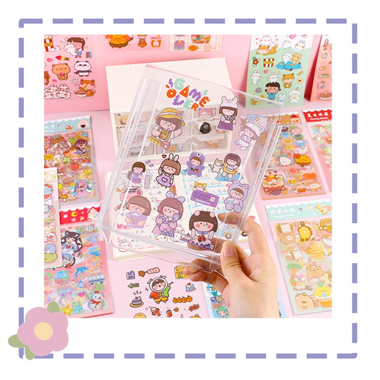 Flowertree Bộ 6 Sticker Dán Trang Trí Sổ Tay Hình Hoạt Hình