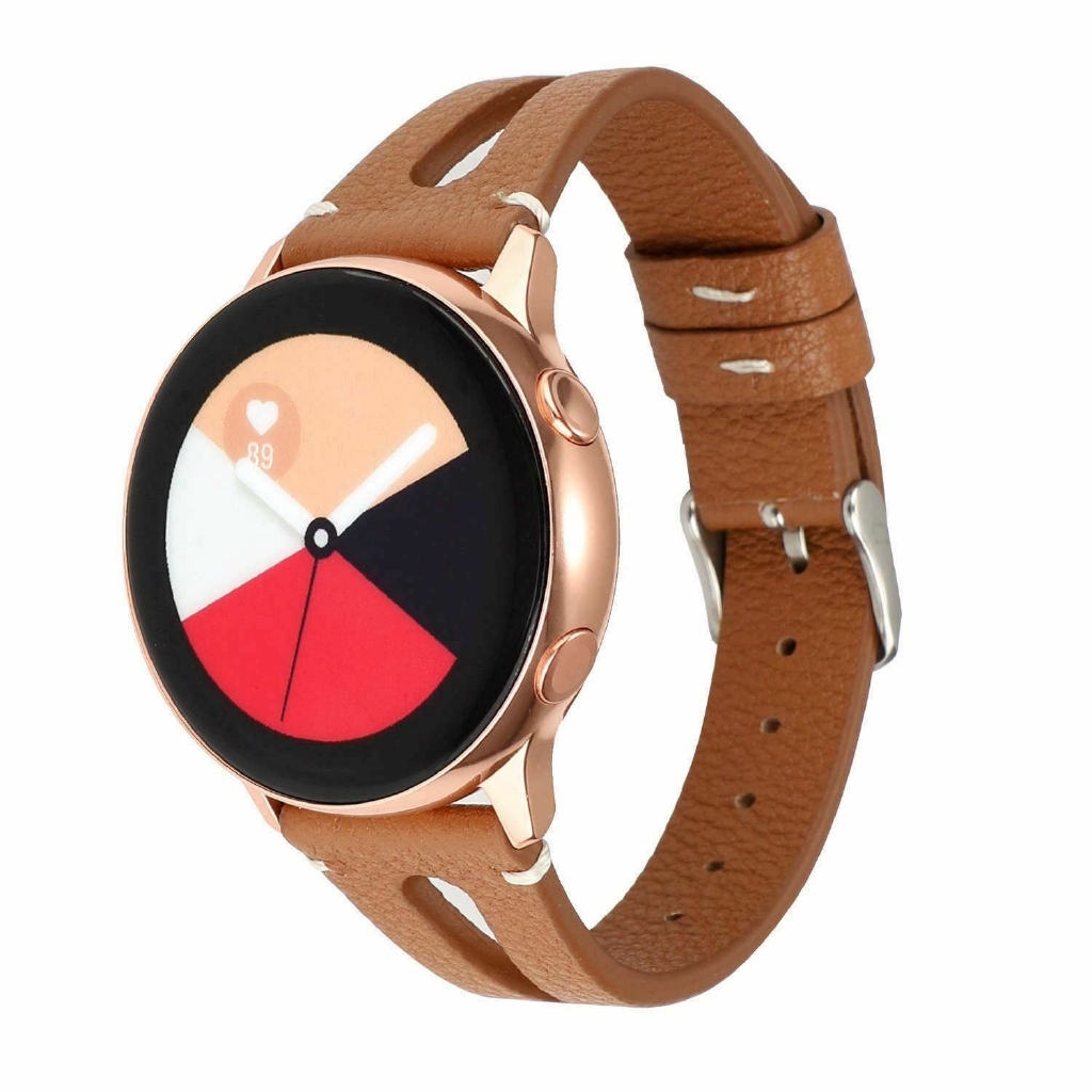 Dây Đeo Da 20mm 22mm Samsung Galaxy Watch 3 41 / 45mm Gear S3 Galaxy Watch 42mm 46mm Active 2