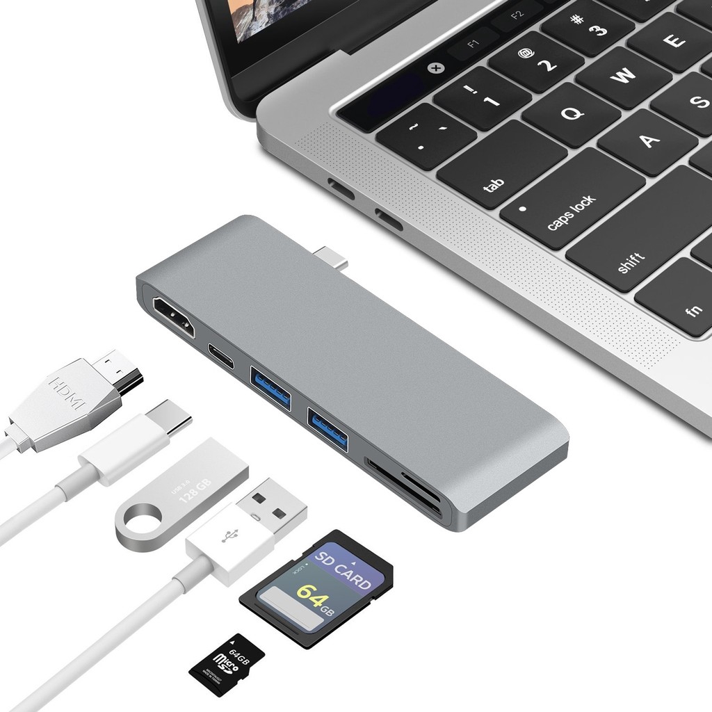 Hub Batianda USB C nối Type C và HDMI USB 3.0 SD/TF cho máy tính táo Pro 