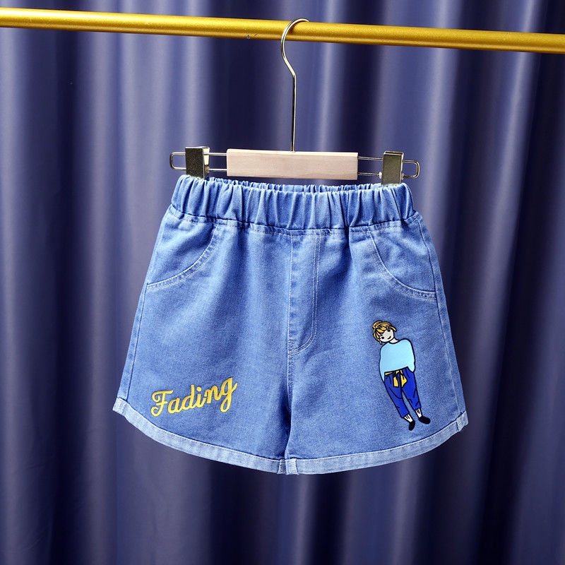 Quần Short Denim Lưng Cao Dáng Rộng Thời Trang Mùa Hè Phong Cách Hàn Quốc Mới Cho Bé Gái 2022