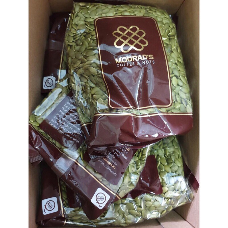 Hạt bí xanh Úc- Hạt bí xanh Mourad’s nhập khẩu từ Úc 500g, date mới, giòn ngon, thơm béo.