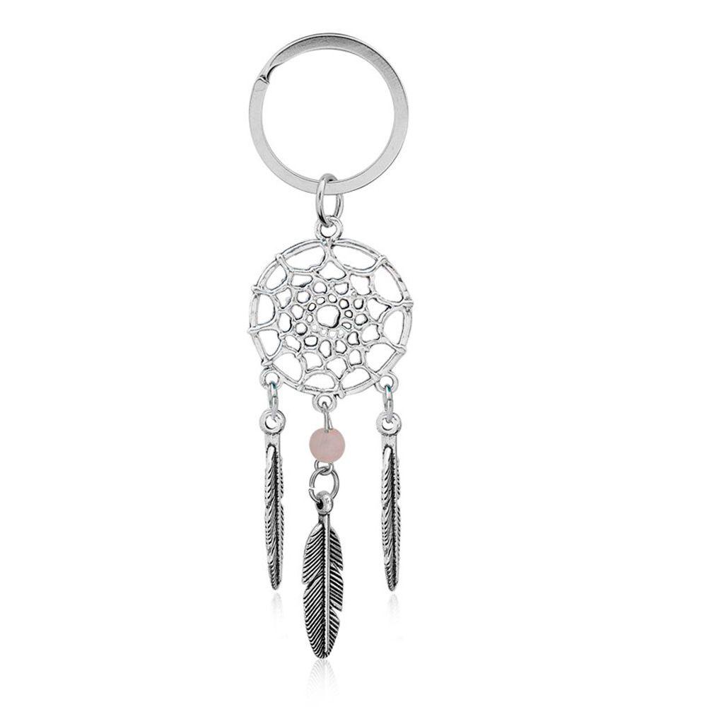 Móc Khóa Hình Dreamcatcher Bằng Hợp Kim Phối Lông Vũ Nhiều Màu Sắc