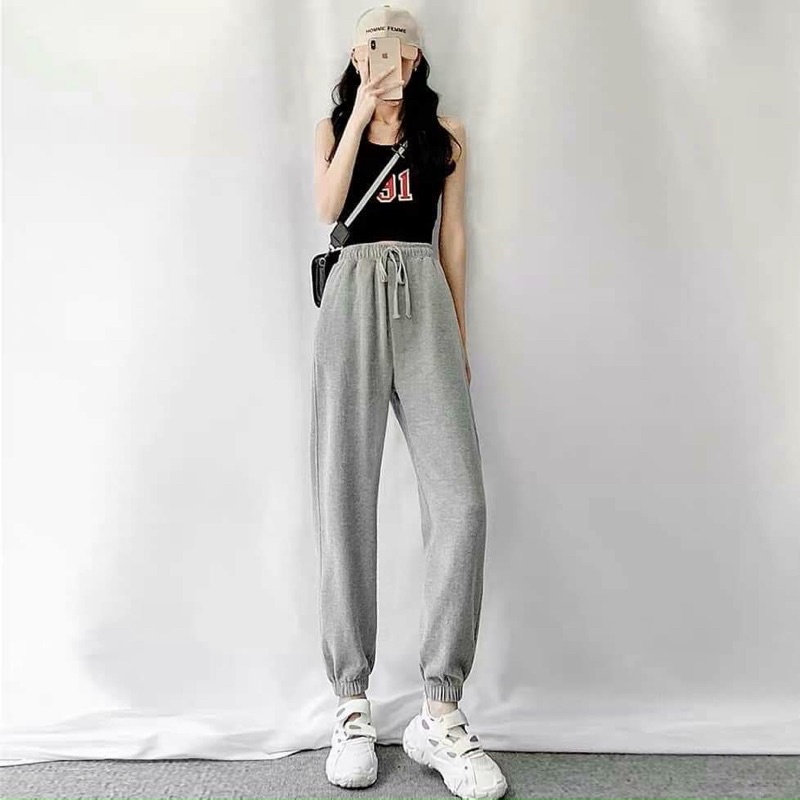 [Mã FAMARAL1 giảm 10K đơn 50K] Quần Jogger Nỉ Bom bo chân da cá cho nữ