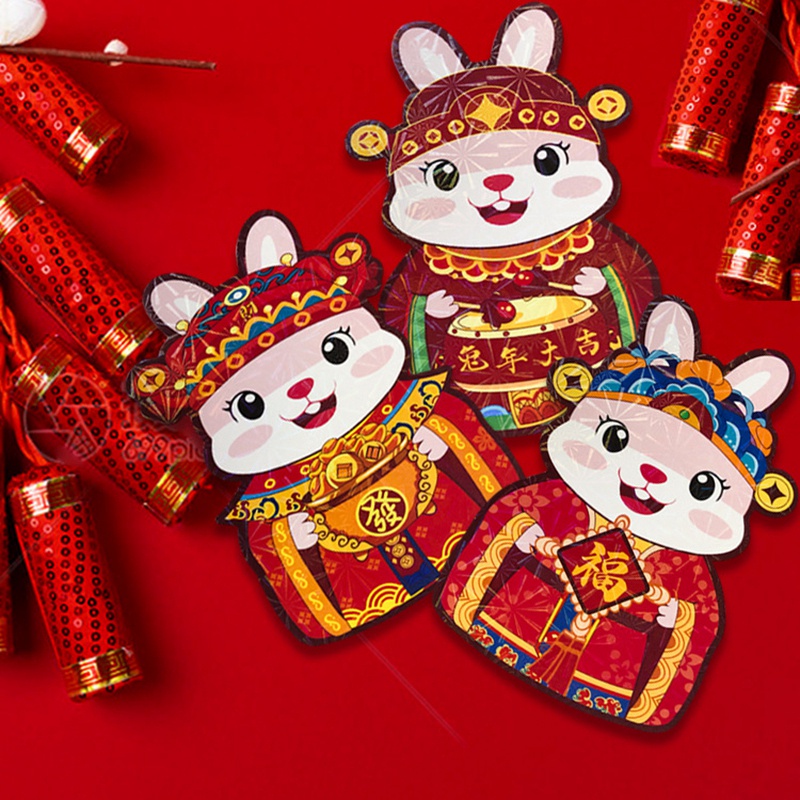 Set 6 Bao Lì Xì Hình Thỏ Hoạt Hình Sáng Tạo Dành Cho Bé