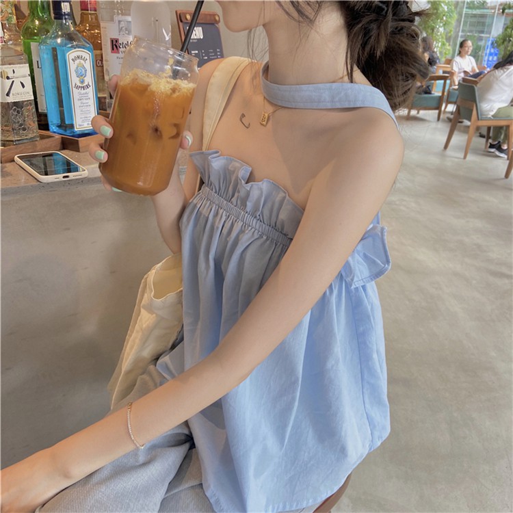 Áo Babydoll Dây Đeo Cổ Man Yaxi Thiết Kế Mới Nhất Hè 2021 Giúp Tôn Xương Quai Xanh, Khoe Vai Trần Quyến Rũ