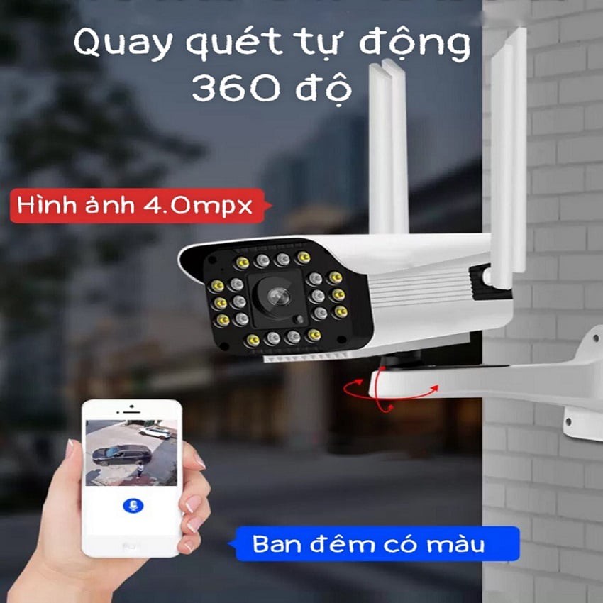 Camera Yoosee Ngoài Trời 3.0 4 Râu 8 LED