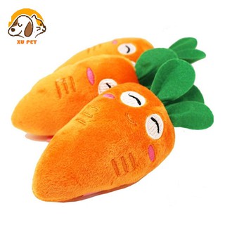 Thú Nhồi Bông Hình Củ Cà Rốt - Đồ Chơi Cho Thú Cưng ( Có Tiếng còi Kêu )