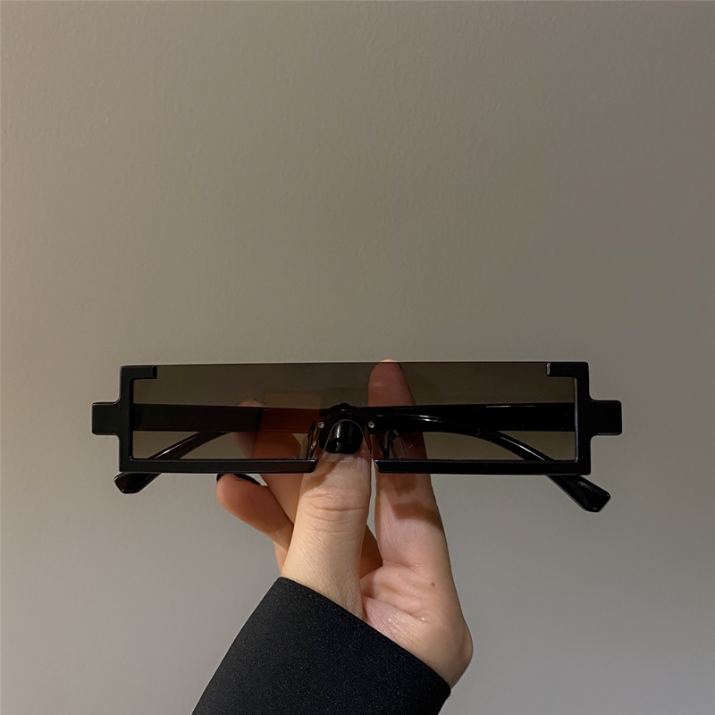 Kính Mát Hình Chữ Nhật Một Mảnh Gọng Kim Loại Nhỏ Phong Cách Công Nghệ Mới Cho Nam