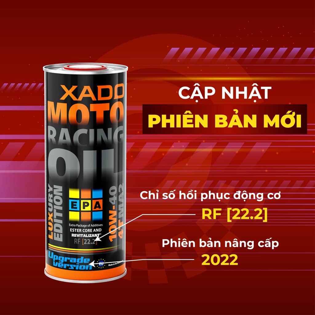 Nhớt Xe Máy Cao Cấp XADO LUXURY 22.2 MOTO RACING OIL 4T 10W40 1 LÍT