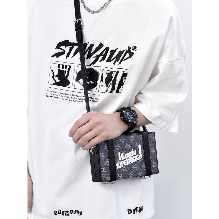 [MENSWEAR ELEGANT FARMER] Túi hộp da đeo chéo thiết kế mới trendy phù hợp cho cả nam &amp; nữ (1015).