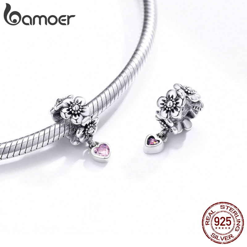 Mặt Trang Sức Bamoer Bằng Bạc 925 Hình Trái Tim Thời Trang Cho Nữ