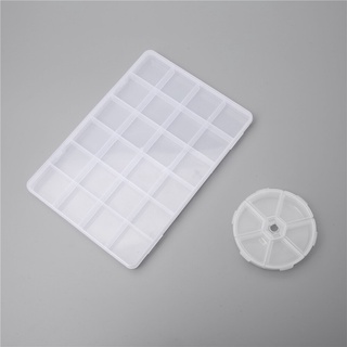 Transparent Plastic Storage Box Rectangle Round Container Compartment Box For Jewelry Beads Accessories Nail Art Organize Case