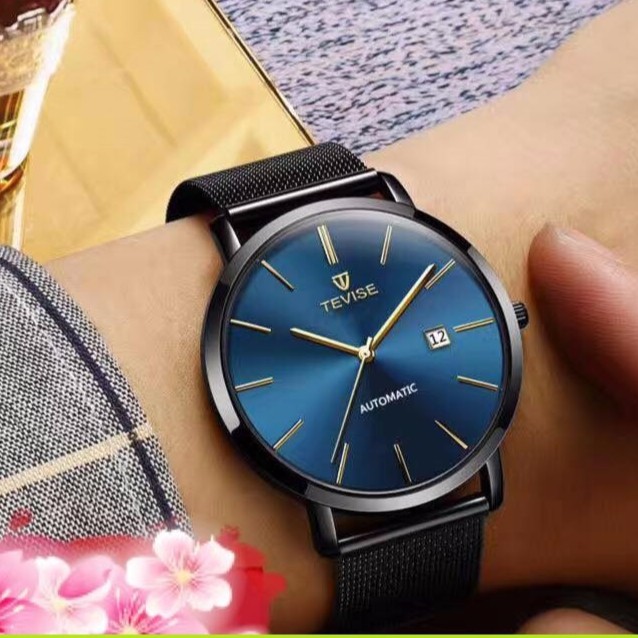 Đồng Hồ Nam TEVISE automatic dây nhuyễn chạy lịch ngày