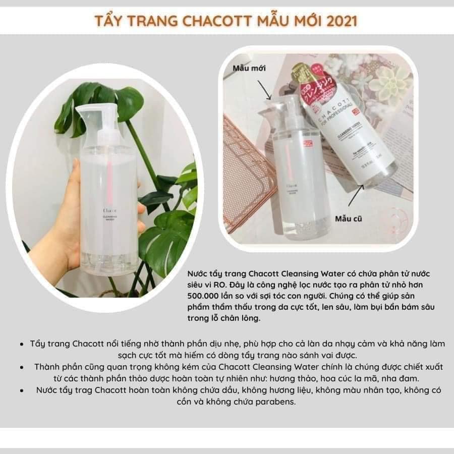 Nước Tẩy Trang Chacott for Professional Nhật Bản - Chai 500ml