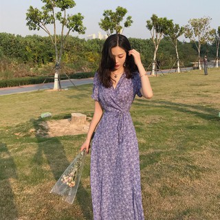 Đầm Hoa Nhí Tím Mộng Mơ Nàng Thơ