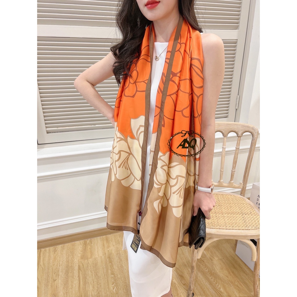 Khăn Quàng Cổ Chống Nắng Thoáng Khí In Họa Tiết Thời Trang Bằng Lụa Tudung WJ1088-54