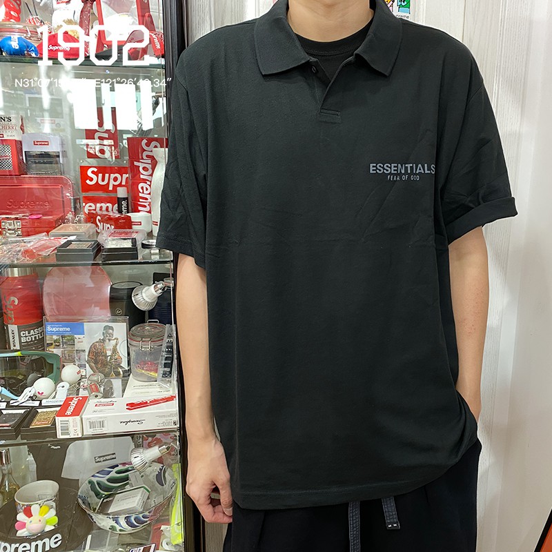 ⚡️ - Áo polo FOG ESSENTIALS ss20 Black full tag túi, áo polo fear of god PLV1