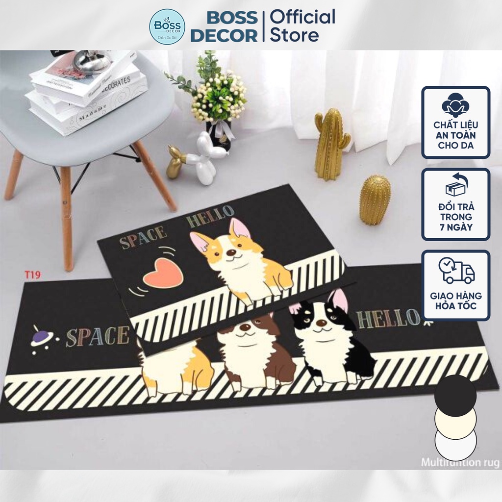 Bộ 2 Tấm Thảm Bếp  BOSS DECOR 3D Chống Trượt 40×60 Cm Và 40x120 Cm