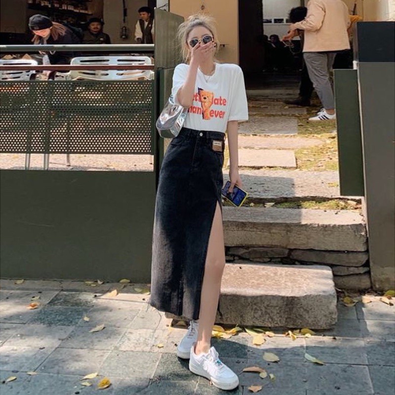 [ ORDER ] Chân váy jeans xẻ tà hottrend tôn dáng cực đỉnh  (Có ảnh thật ) | BigBuy360 - bigbuy360.vn