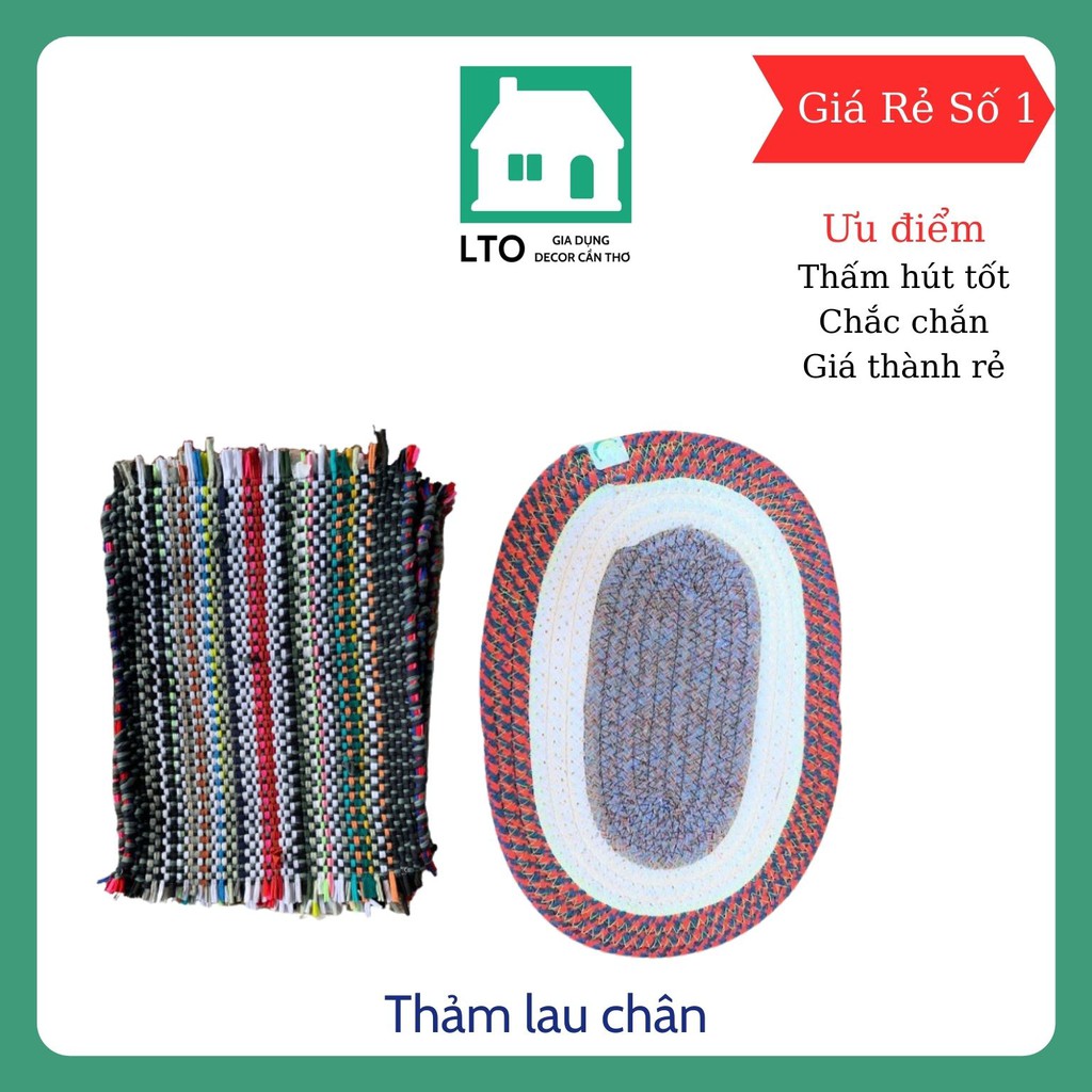 Thảm chùi chân hình tròn bằng vải sợi mềm Hình ova