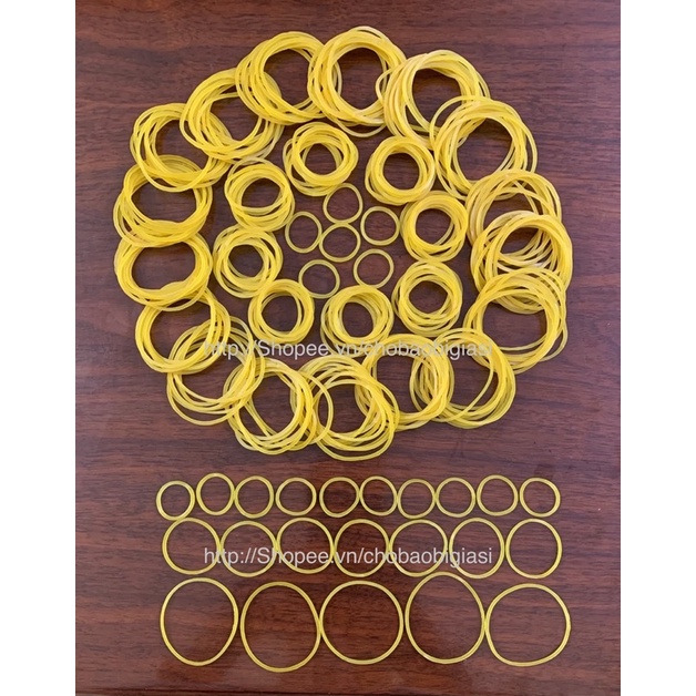 {1 kg/màu/size} Dây thun màu VÀNG/TRẮNG SỮA size nhỏ/ trung/ lớn dẻo, dai, bền, chắc, đủ kg (SP y hình)