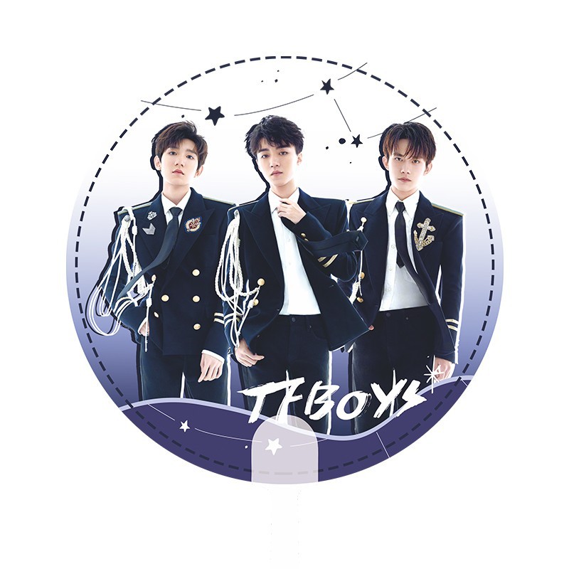 Quạt cầm tay trong suốt in hình thành viên nhóm nhạc TFboys cho fan