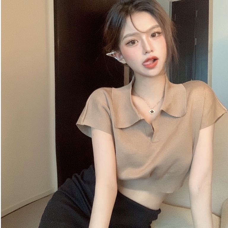 Áo dệt kim dáng ôm phong cách Hàn Quốc dành cho nữ