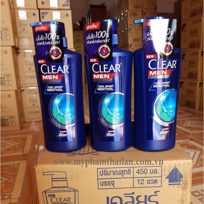 Dầu Gội Đầu Clear Men Bạc Hà Thái Lan 450ml