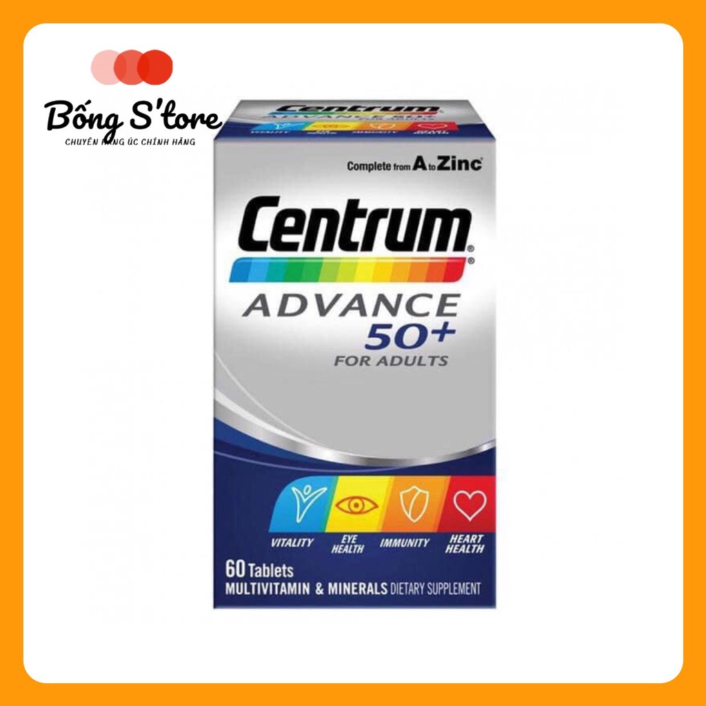 Vitamin Tổng Hợp Cho Người Trên 50 Tuổi Centrum Advance 50+ Lọ 100 viên- Chuẩn Úc