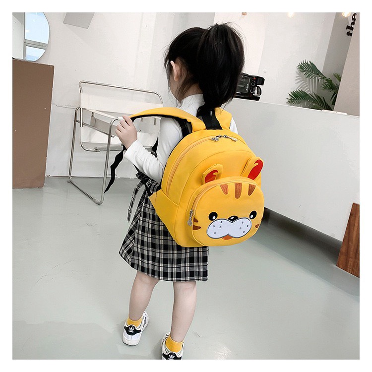 Balo cho bé - cặp đi học hình con hổ 2 màu xanh và vàng cho bé mẫu giáo và tiểu học BL28