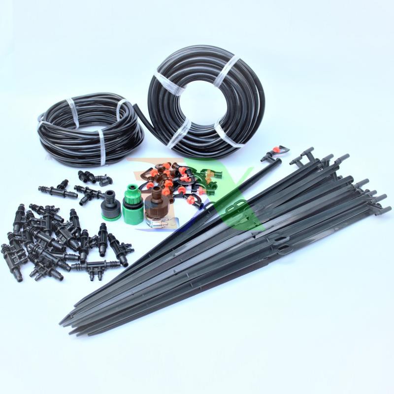 Bộ Kit 16 Que cắm tưới xoay đầy đủ dây, phụ kiện, TX-DIY-01, Kit tưới tự lắp DIY Béc Tưới xoay 306 độ