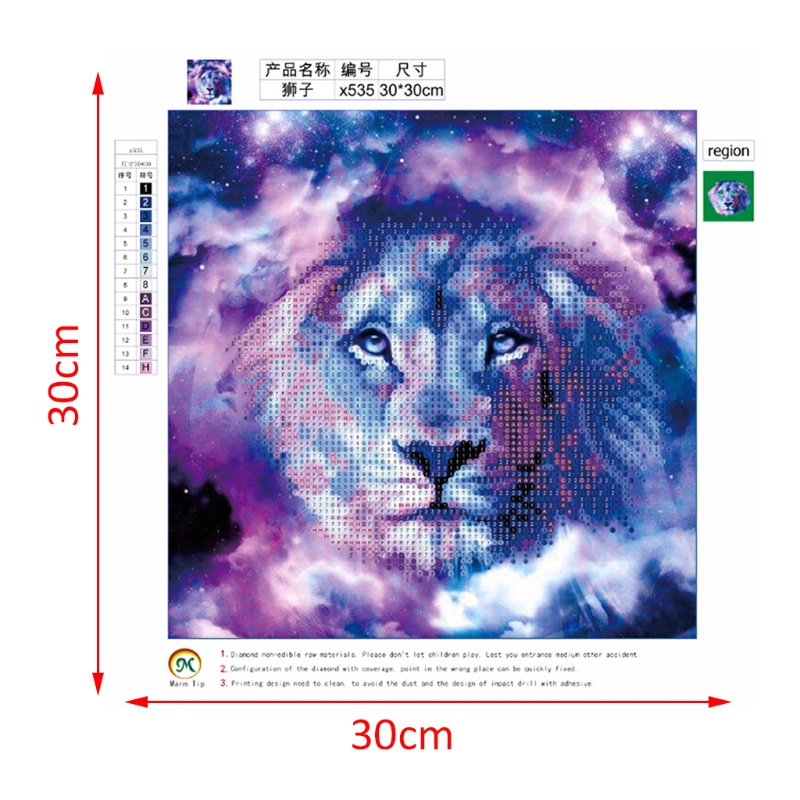 Bộ Tranh Đính Đá 5D Tự Làm Hình Sư Tử Trang Trí Nhà Cửa