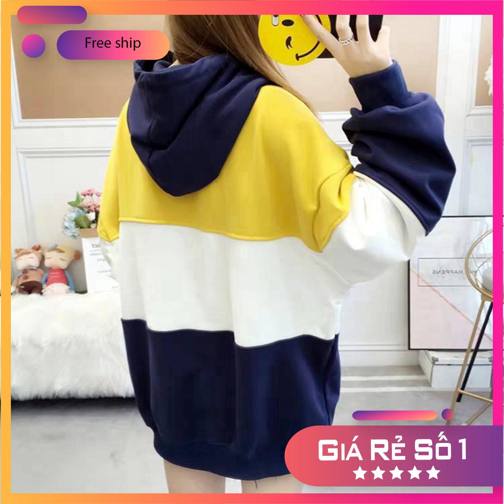 Áo khoác nỉ Hoodie💥FREESHIP💥Áo hoodie phối sọc ngang 3 màu kiểu dáng Hàn Quốc form unisex nam và nữ -KN18