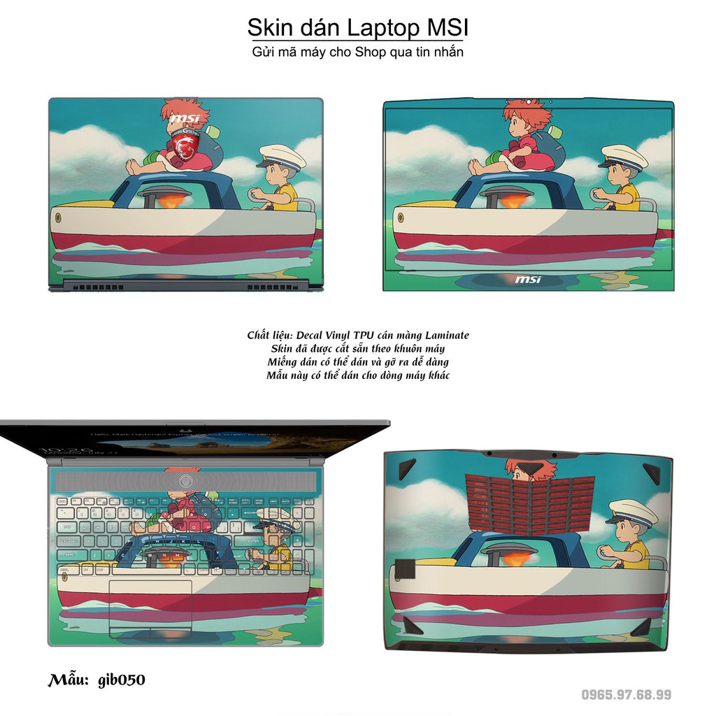 Skin dán Laptop MSI in hình Ghibli photo (inbox mã máy cho Shop)