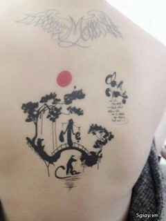 Hình xăm dán tattoo thư pháp