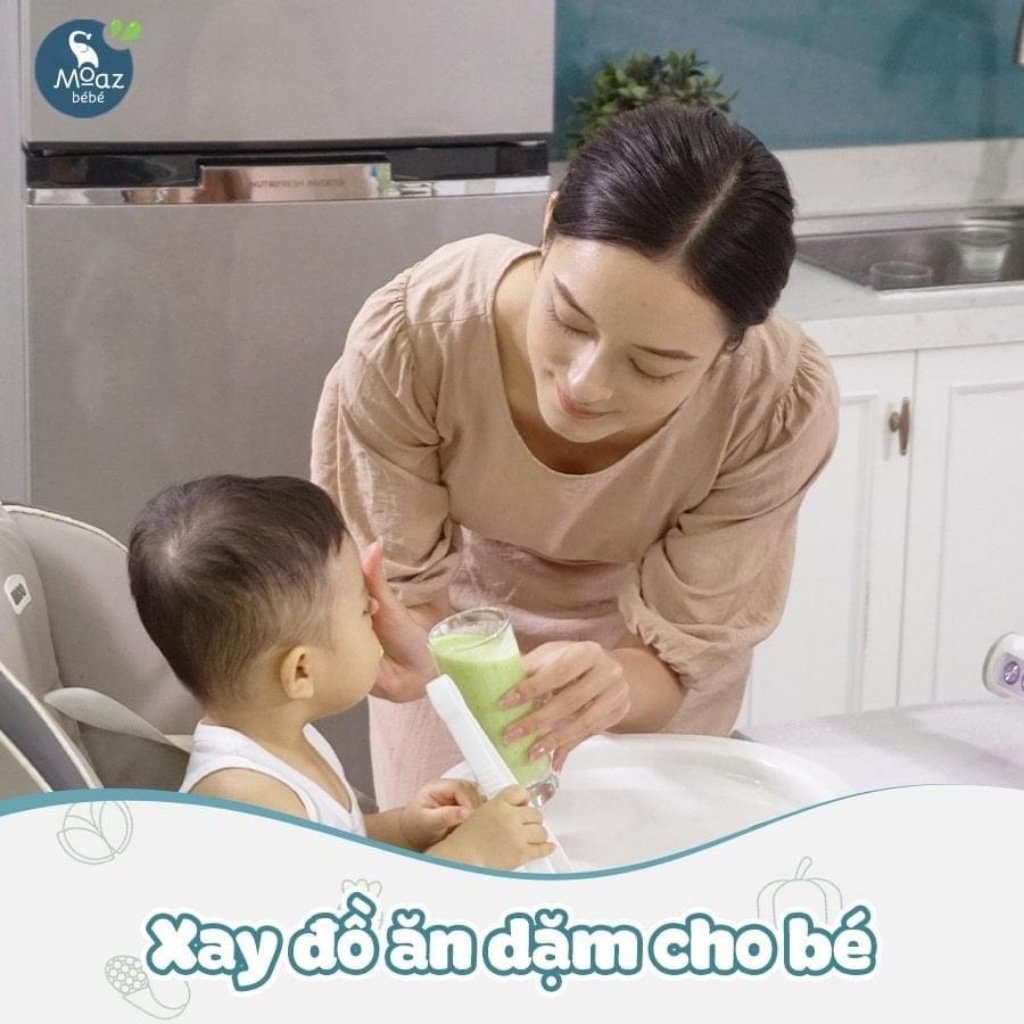 Máy Xay Cầm Tay Moaz BéBé - Máy Xay Đa Năng Xay Sinh Tố, Cháo, Đồ Ắn Dặm Cho Bé Tiện Lợi MB026 Chính Hãng BH 1 Năm