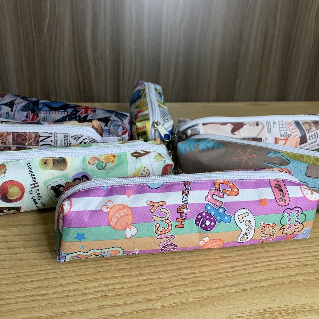 Túi đựng bút, túi đựng bút nhiều ngăn vải canvas cao cấp có khóa miệng chắc chắn bền đẹp